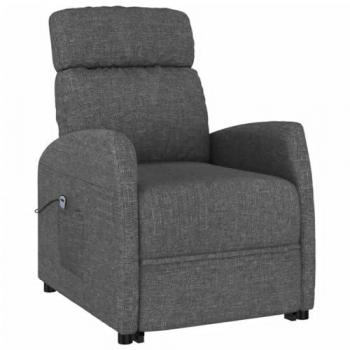 Sillón elevable reclinable ergonómico de tela gris oscuro con reposapiés ajustable para sala de estar y oficina