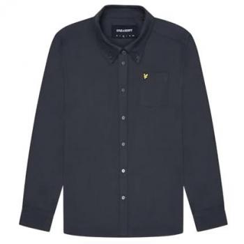 Lyle and Scott Mens Plain Flannel Shirt - Gunmetal - Small
