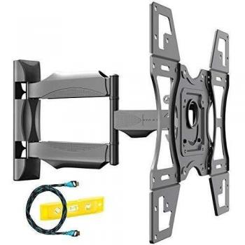 Invision Soporte TV de Pared para 26 a 60 Pulgadas Pantallas - Inclinación, Giratoria y Extensión - Brazo Único Ultra Fuerte - Máx. VESA 400x400mm - Capacidad de Carga Máxima 40kg