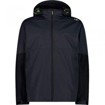 CMP Chaqueta impermeable insulada para hombre con capucha desmontable, color gris, talla 50