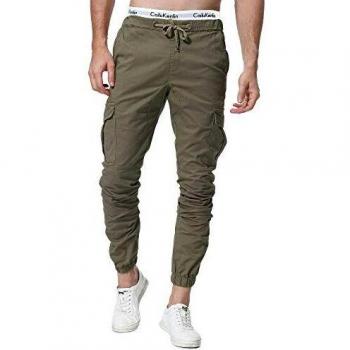 ZOEREA Pantalones Hombre Casuales Deporte Elásticos Joggers Largos Pants con Bolsillos Algodón Slim Fit Cargo Trouser de Hombres