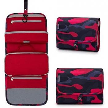 Wind Took Neceser de Hombre y Mujer Bolsa de Aseo Colgante Organizador Cosmético Resistente al Agua Plegable Neceser para Vacaciones Viajes de Negocios Llama Camuflaje