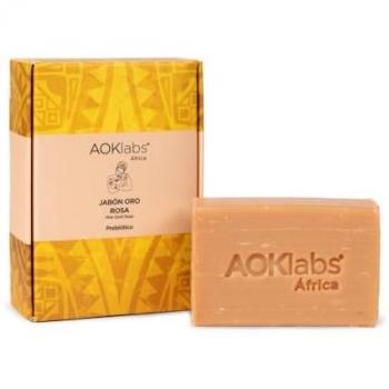 Aoklabs - Jabón Oro Rosa prebiótico 100g con propiedades antisépticas que protege de infecciones, pérdida de humedad, irritaciones e inflamaciones