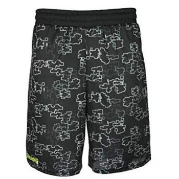 Spalding Street Single Pantalón Corto de Baloncesto, Hombre, Negro / Amarillo Fluor, XL