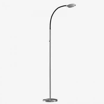 Lámpara de pie LED Flex S de Holtkötter en aluminio mate y negro con luz regulable (2700K)