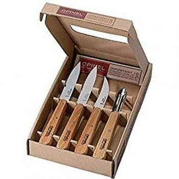 Opinel Men Women Beech Wood Kitchen Knife Set-Brown, one size