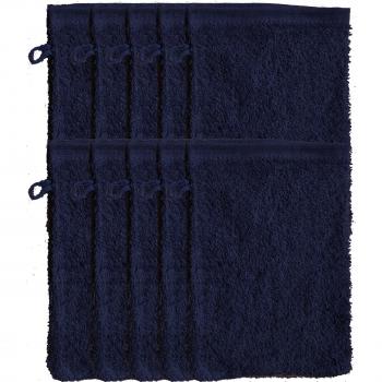10 pg. Manopla Uni Walk Frottier, aprox. 15 x 21 cm, manopla, 100% algodón, algodón, azul oscuro, 15x21