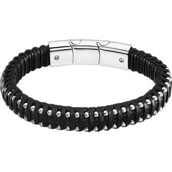 Pulsera Lotus Style LS2204-2/1 para Hombre de Acero y Cuero con Diseño Moderno y Sofisticado Men Basic
