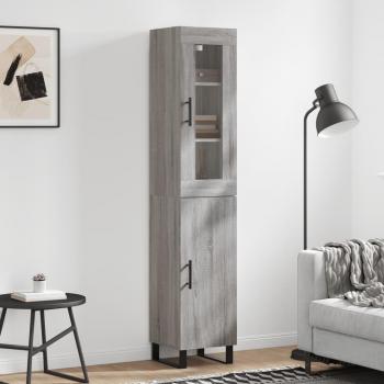 Aparador alto de madera multicapa gris Sonoma 34,5x34x180 cm