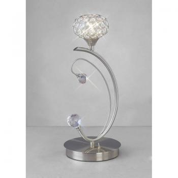 Lámpara de sobremesa Cara 1 Bombilla níquel satinado / cristal