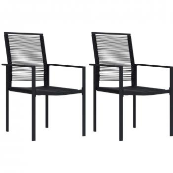 vidaXL Garden Chairs 2 pcs PVC Rattan Black