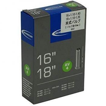 Schwalbe Av4 Cámara de Aire, Unisex Adulto, Negro, 16x1 1/8-1 3/8
