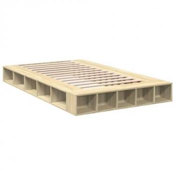 Estructura de Cama Madera de Ingeniería Roble Sonoma 120x200 cm