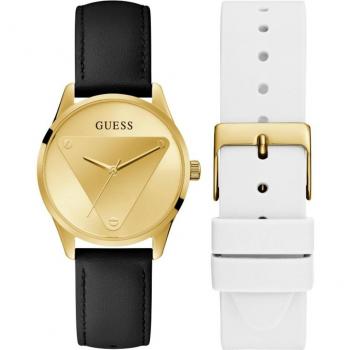 Guess - Reloj de mujer Emblem GW0642L1 de piel y correa negra