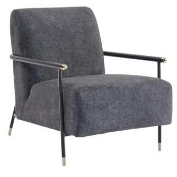 Sillón de Terciopelo Azul y Negro MONESI de Pascal Morabito