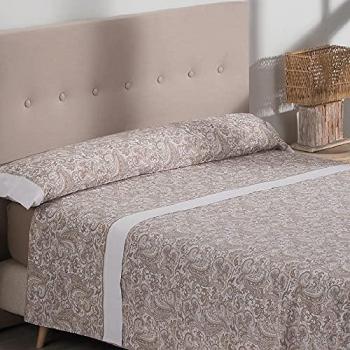 Juego de Sábanas Don Descanso Atenea 3 Pzs Beig - Polycotton Suave y Transpirable, Lavable a 30º, Fácil Planchado para Cama 105 cm