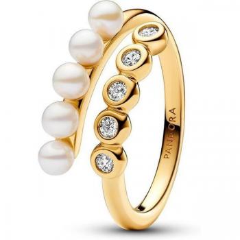Anillo Pandora Timeless bañado en oro color blanco