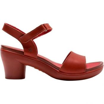 Art Alfama Women's Leather Sandals in Red with 7cm Heel Height and Self-Closure