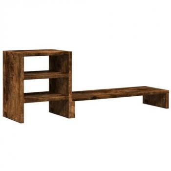 Soporte de Monitor con Organizador para Escritorio en Madera de Roble Ahumado