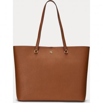 Ralph Lauren Leather Shoulder Bag with Internal Compartment and Zip Closure, Brown, Female, Size: ONE SIZE
