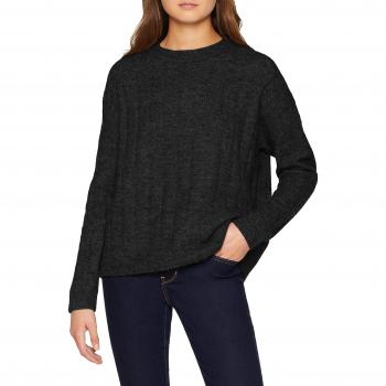 Vero Moda Vmiva LS Rib O-Neck Blouse, suéter para Mujer, Gris Dark Grey Melange, 42