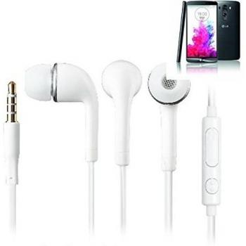 In Ear headphones para LG Electronics G3 Screen, con micrófono + control de volumen, blanco | 3.5mm auriculares micrófono omnidireccional, Studs auriculares auriculares estéreo sonido grave universal de control de volumen de los auriculares aplicación