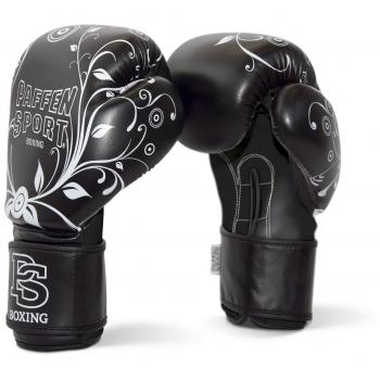 Paffen Sport Lady mujeres guantes de boxeo, Unisex, color negro/blanco, tamaño 12 oz.