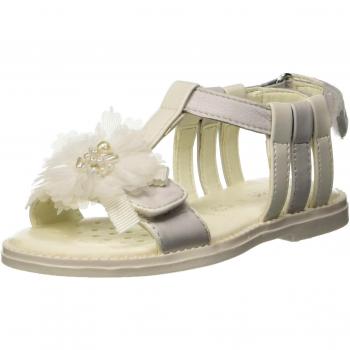 Geox J Sandal Karly Girl, Sandalias con Tira Vertical Niños, Blanco