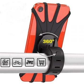 Soporte Movil Bicicleta,Soporte Movil Moto,GPS Universal Rotación 360° Manillar,Soporte Desmontable Moto,Bici,Ajustable Silicona 4.5-6.5