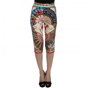 Dolce & Gabbana Multicolor Majolica Sicily Silk Pants - IT38|XS