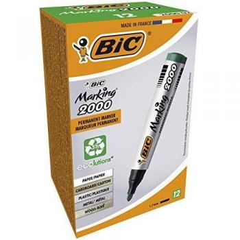 BIC Marking 2000 Ecolutions - Caja de 12 marcadores permanentes, 12, color verde