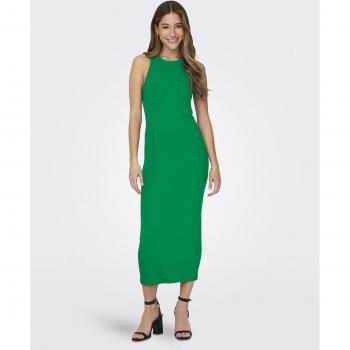 Vestido Only Betty midi verde de canalé para mujer