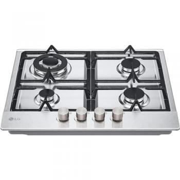 Piano de Cottura a Gas LG CBGZ2414S 60cm, 8,5kW, 4 Quemadores, Grillas de Hierro Fundido, Placa de Acero Inoxidable