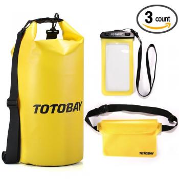 Premium 20L bolsa seca impermeable con caja de teléfono impermeable gratis y bolsa de cintura con correa de hombro ajustable largo táctil sensible para el rafting en kayak natación de pesca de natación piscina de playa de senderismo camping deportes a