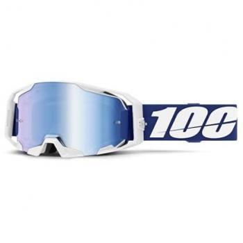 Gafas de motocross 100% ARmatic Blancas y Azules, Talla Única