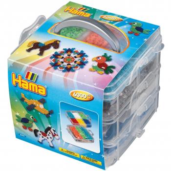 Caja de Almacenamiento Hama Pequeña con 6000 Perlas de Planchar Midi y Accesorios