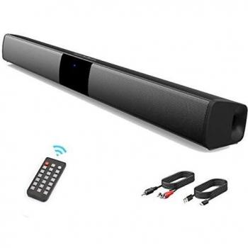 Barras de Sonido, Altavoz, Bluetooth Altavoz con Cable e inalámbrico, Altavoz estéreo HD con Mando a Distancia, Compatible para teléfono móvil, TV, Tableta, Soporte RCA AUX TF-CARD