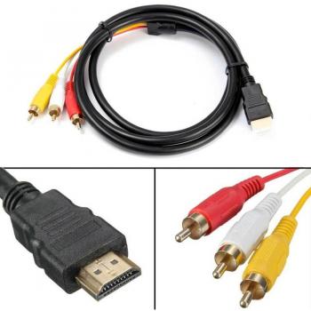 Cable Adaptador Convertidor HDMI Macho a 3 RCA Audio Video AV 1080p HDTV 1,5m