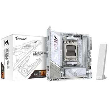 Placa base GIGABYTE X870I AORUS PRO ICE Mini ITX AM5 - Soporta CPU AMD Ryzen 9000, DDR5 hasta 8400 MHz (OC), VRM 8+2+1 fases,
