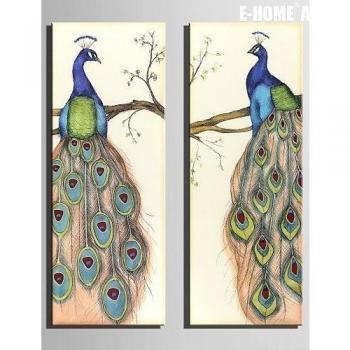 LY&HYL Animal Impresión de la lona Dos Paneles Listo para colgar , Vertical , 12 x 36
