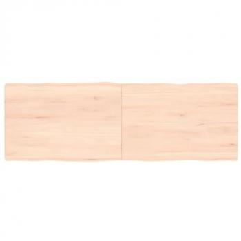 Tablero de mesa madera maciza roble borde natural 120x40x4 cm Marrón
