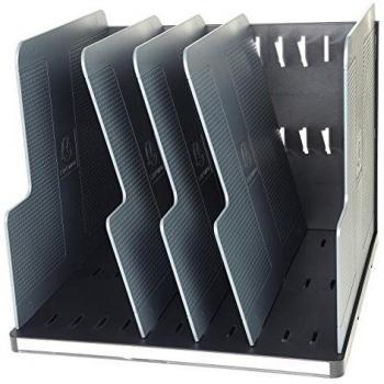 Trieur Vertical Exacompta Modulotop EcoBlack con 5 Intercalaires Negro/Gris