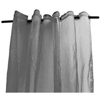 Cortina irisada con colgadores 280x250 cm negra