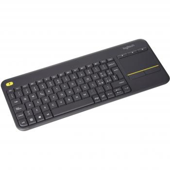 Logitech K400 Teclado Táctil Inalámbrico Plus para TV con un Control Multimedia y Panel Táctil, Disposición QWERTY Italiano - Negro