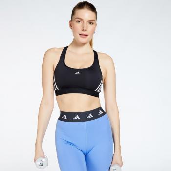 adidas - Sujetador deportivo de fitness Powerreact Training Medium-Support 3 bandas para mujer