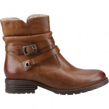 Hush Puppies Tan Leather Women's Ankle Boots