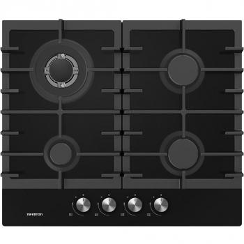 Placa de Gas INFINITON GG-429 4 Fuegos Crystal Black 60 cm