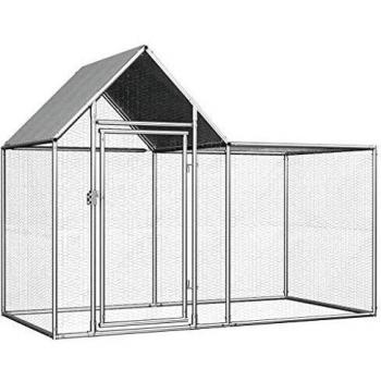 vidaXL Chicken Coop 2x1x1.5 m Galvanised Steel