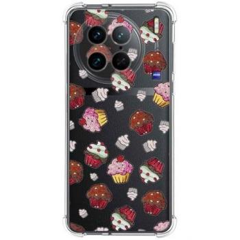 Funda de Silicona Antigolpes para Vivo X90 Pro 5G con Diseño de Muffins y Dibujos