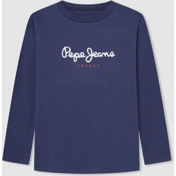 Camiseta de niño Pepe Jeans New Herman N de manga larga con logo estampado color navy, talla 14 años